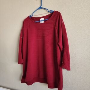 New York Laundry Burgundy Ribbed Top